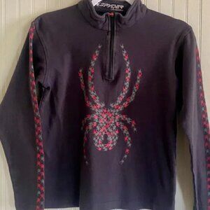 SPYDER Kids' Sweater, Quarter Zip, size L